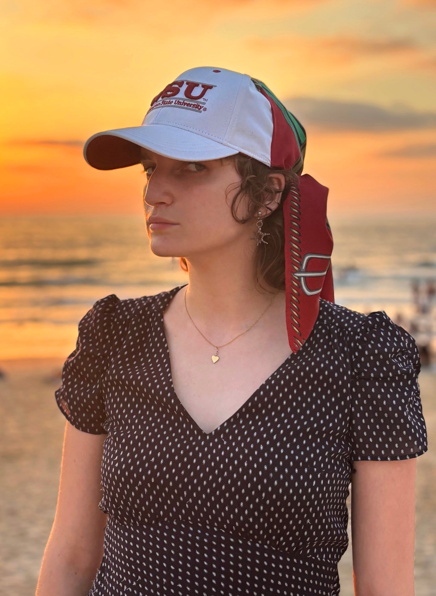 one of a kind vintage scarf cap