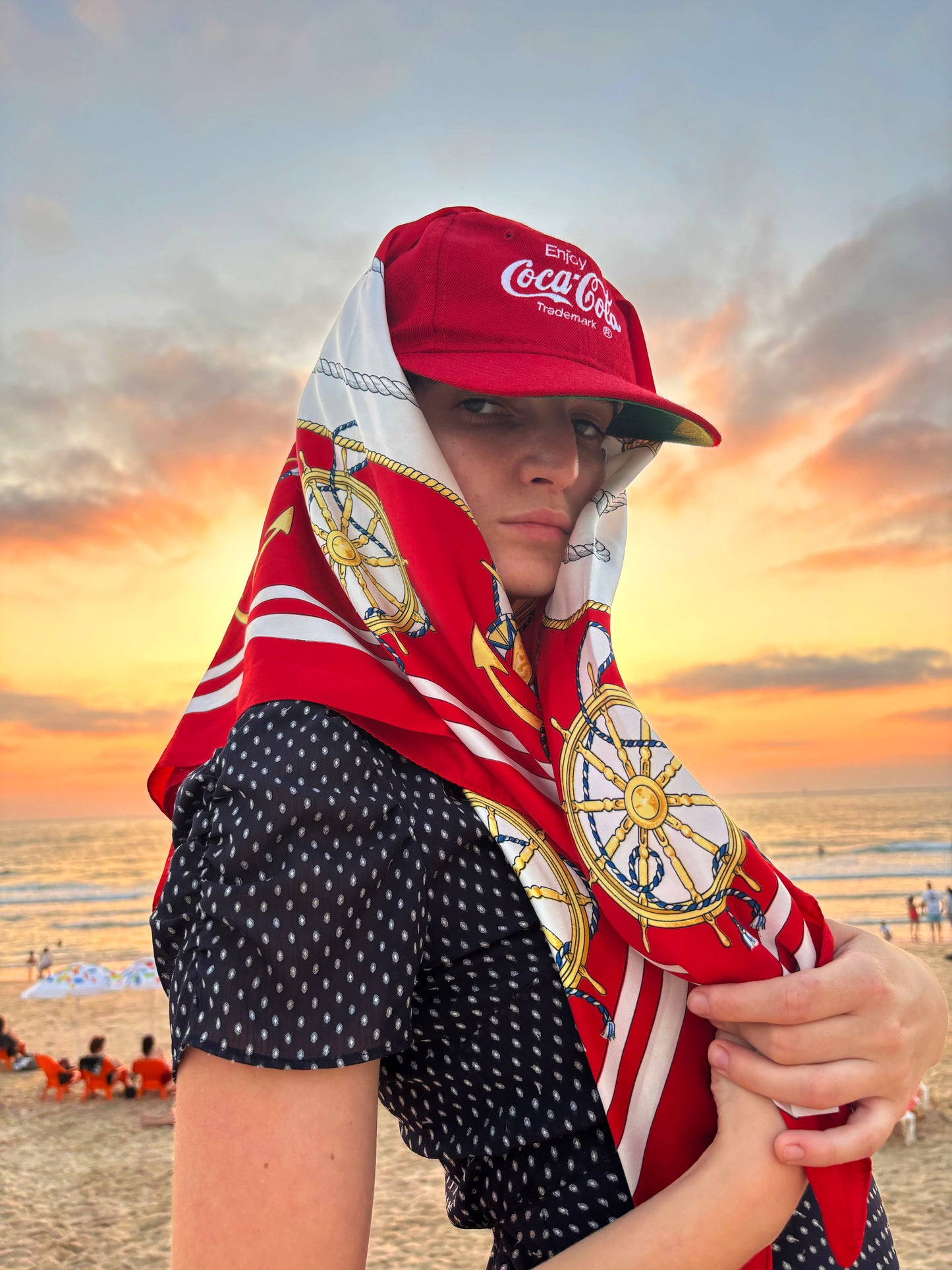 one of a kind vintage scarf cap