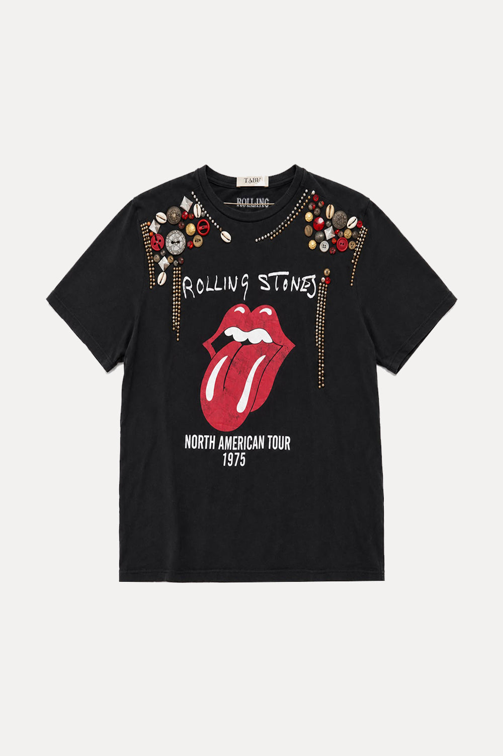 One-of-a-Kind Embellished Rolling Stones Tee