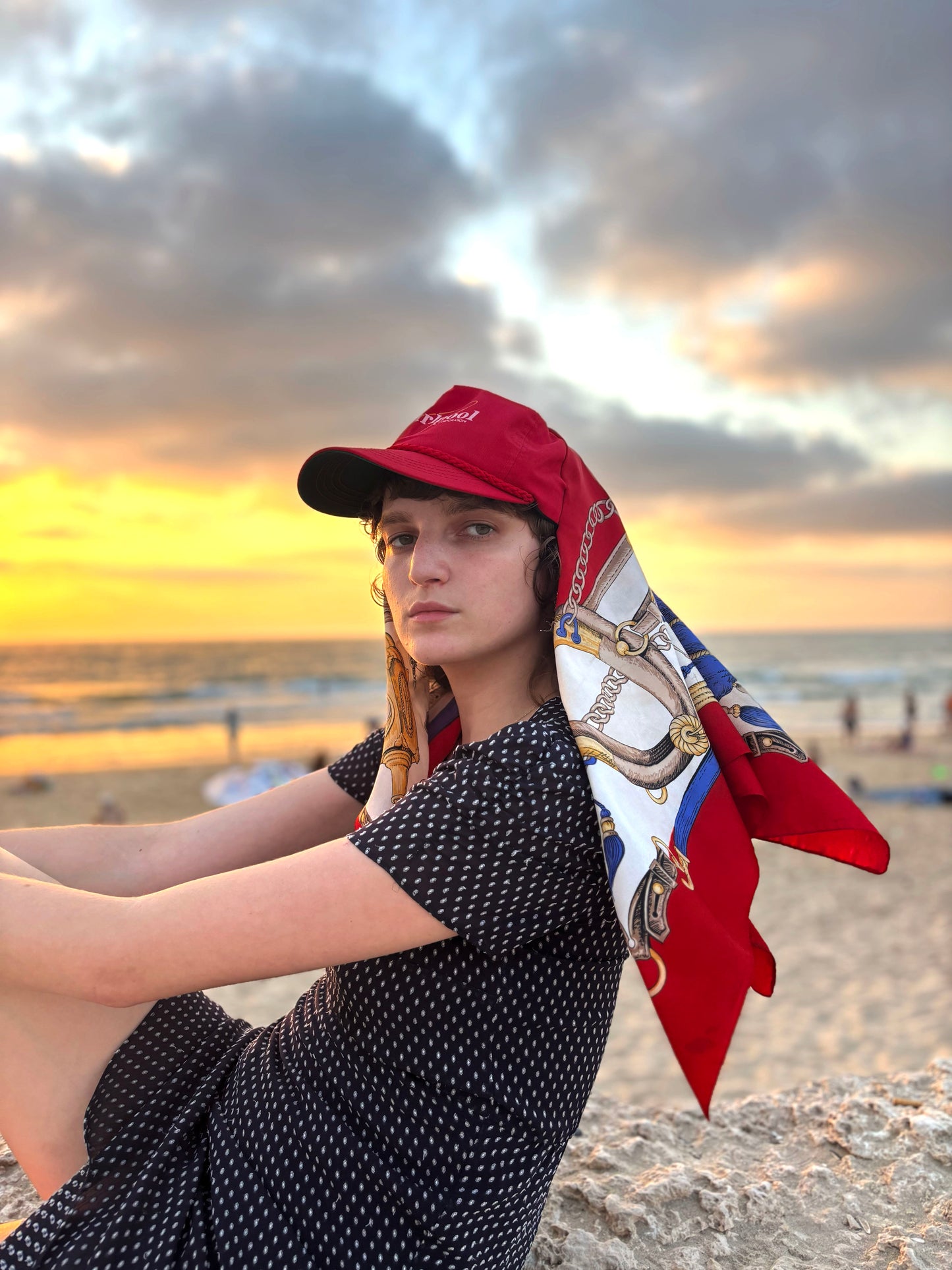 one of a kind vintage scarf cap