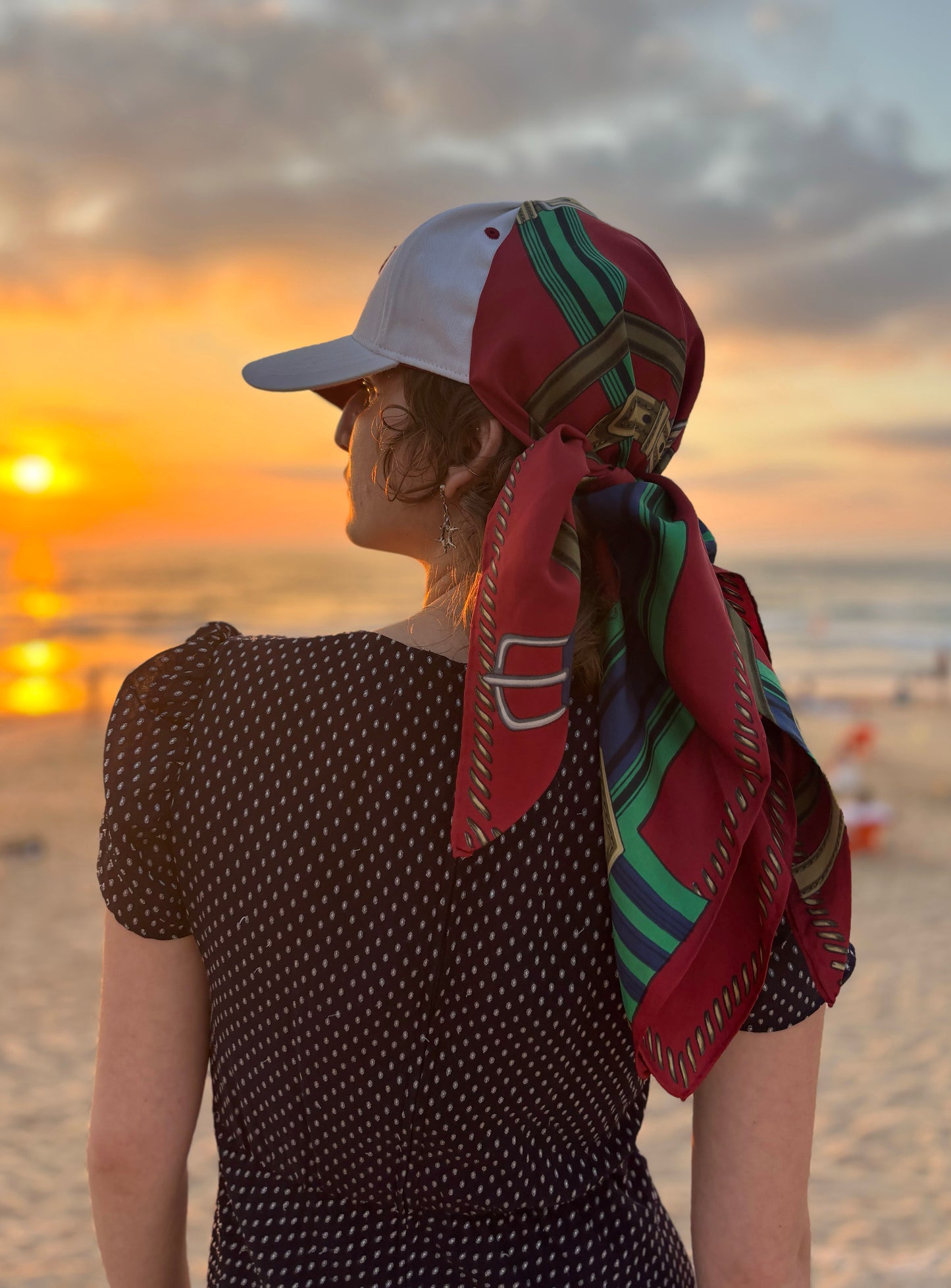 one of a kind vintage scarf cap