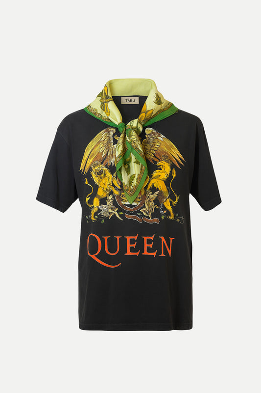 Vintage Queen Tee with Silk Scarf – One of a Kind