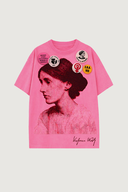 Virginia Woolf pink t-shirt